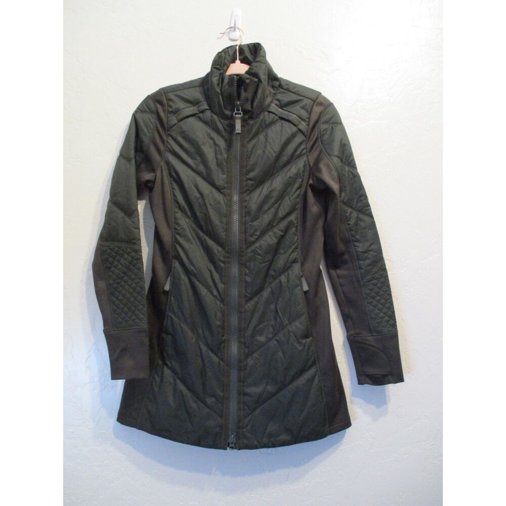 Athleta Womens Sz XS Rock Ridge Primaloft Insulated Long Jacket Olive Green Coat